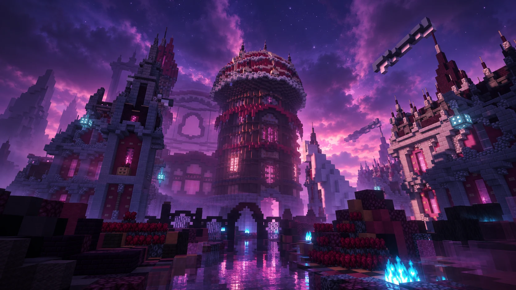 Vulgrim’s warzone, artistically reworked in purple twilight and cyan light
